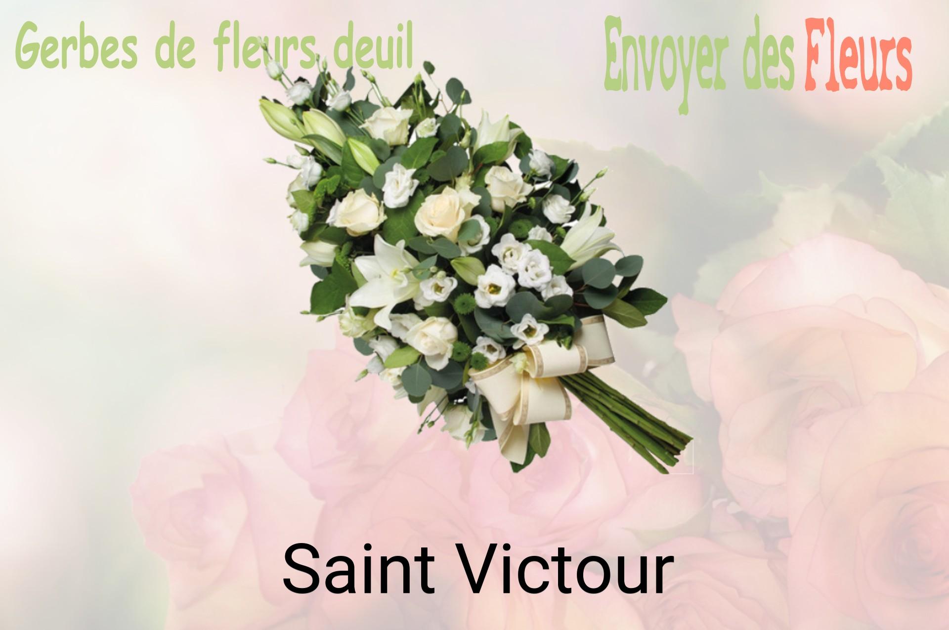 Gerbe de fleurs de deuil livrée à Saint-Victour